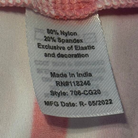 CABANA LIFE Coral Geo Off Shoulder Shift Dress 50SPF Bell Sleeve Tassels Sz M - Picture 12 of 13